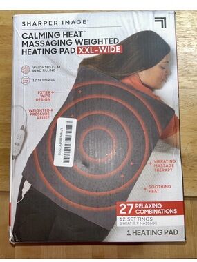 Sharper image calming heat massaging weighted heating pad XXL wide